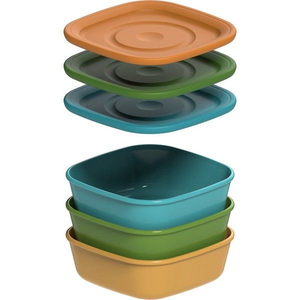 Set of 3 multicolor containers 0.74 lt