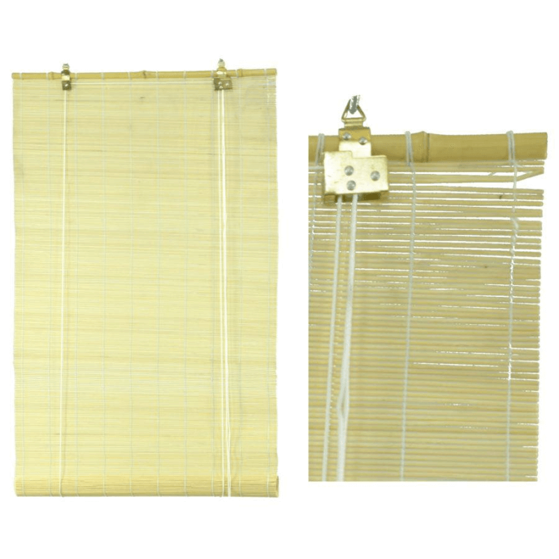 Natural wicker shutter with bamboo rod cm120xh300x12