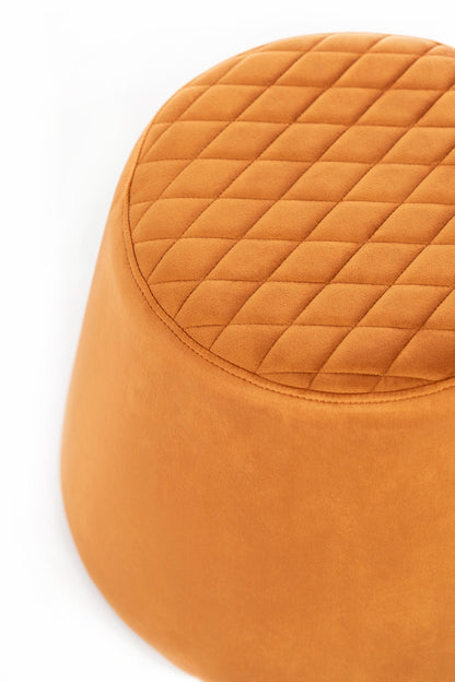 Puf de terciopelo naranja metalizado 46,5 x 46,5 x 33 cm