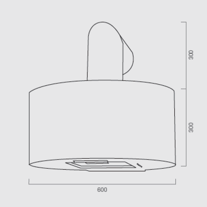 CURVE Dunstabzugshaube aus silbernem Edelstahl Ø60 cm
