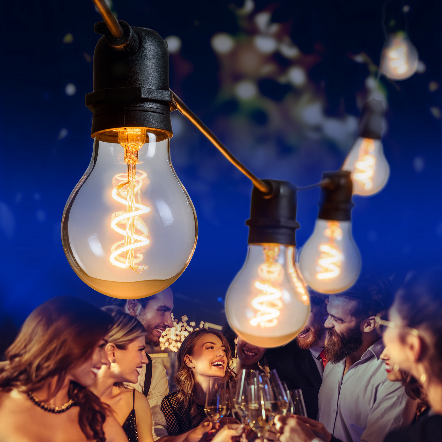 Party Light 36V 10 A60 E27 Spiral Filament LED 4+5m Weihnachtsbeleuchtung