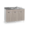 White Sink Base Cabinet with 3 reversible Olmo doors, 120x50xH 85
