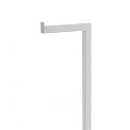 White toilet stand with brush holder and glass base roll holder