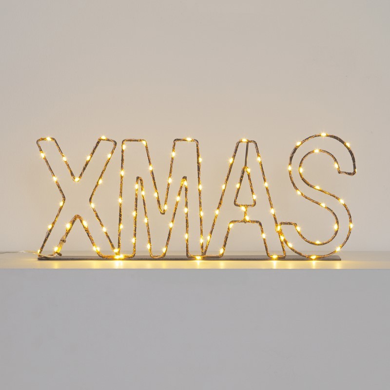 XMAS Copper MicroLED 38cm blanco cálido escritura led
