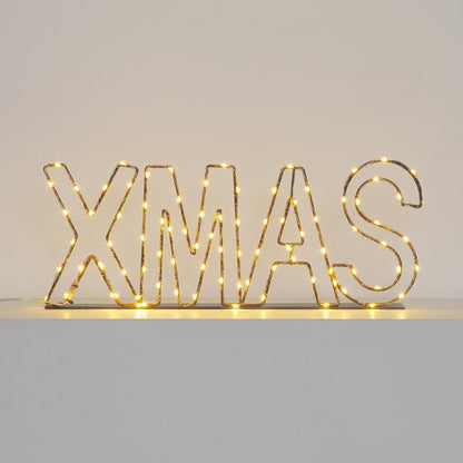 XMAS Copper MicroLED 38cm blanco cálido escritura led