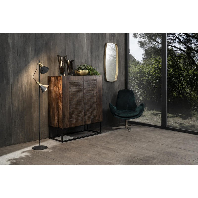 Brown Mango Wood Sideboard with 2 Doors and 6 Internal Compartments 100x45xh.120 cm