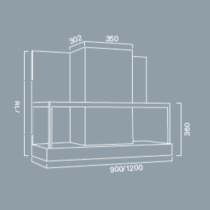 ETRA extractor hood in burnished stainless steel 90 cm