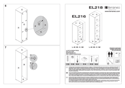 Kompaktes Bücherregal mit fünf verstellbaren Regalen, weiß, Betonhintergrund