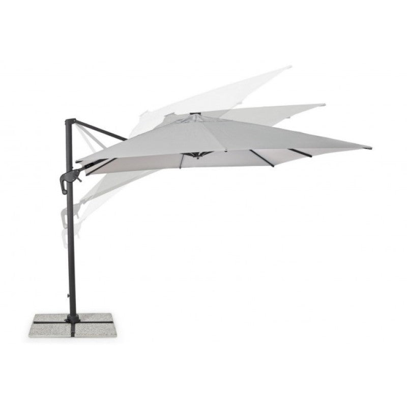 Paraguas brazo aluminio gris claro Ines LED 3x3 cm