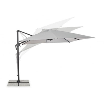 Paraguas brazo aluminio gris claro Ines LED 3x3 cm