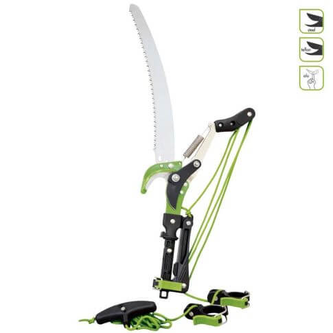 Tree pruner with saw for telescopic poles