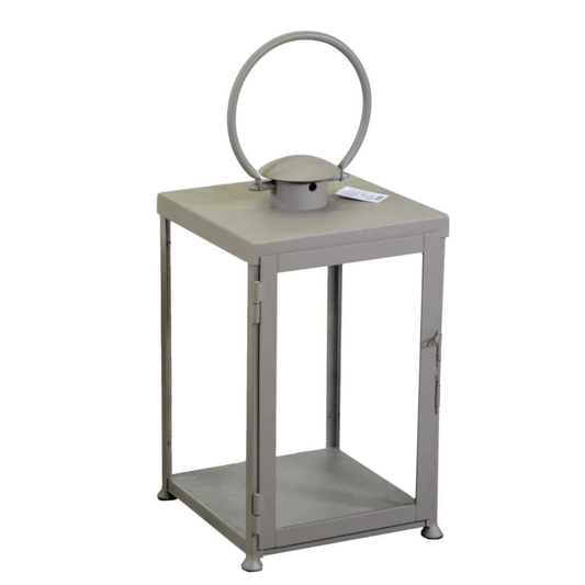 Quadratische taubengraue Metalllaterne cm30x30h55/72