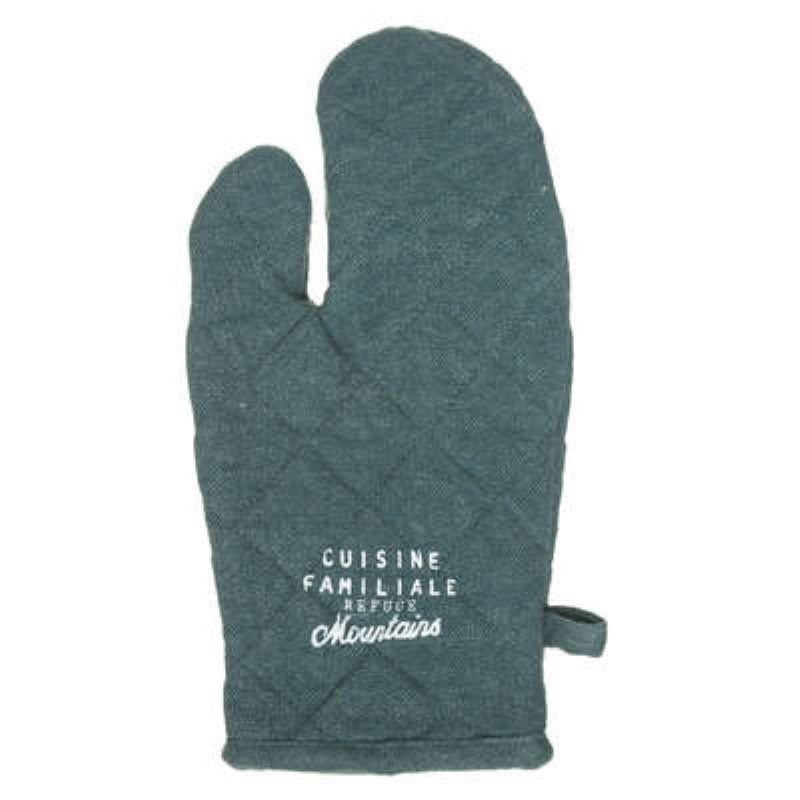 Wilde Handschuh plus Topflappen Pfauenblaue Farbe