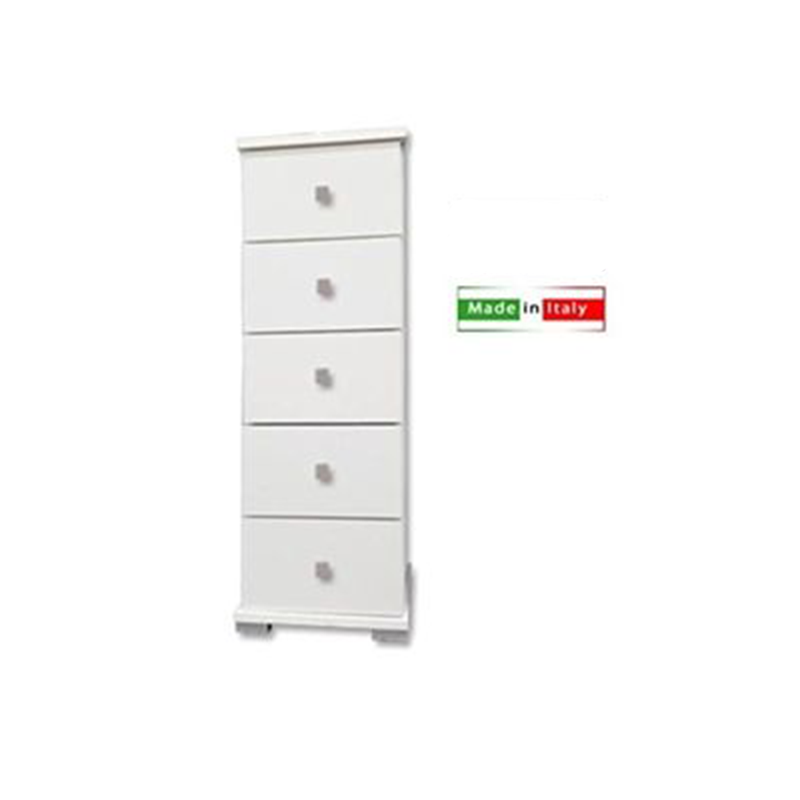 Cajonera baby 5 cajones en madera blanca 32x32x93 cm
