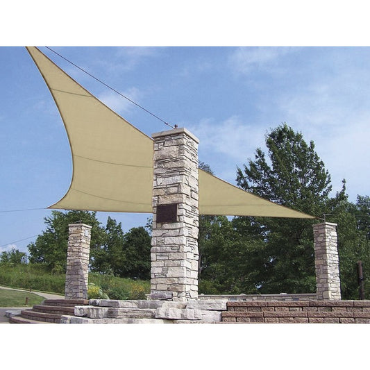 Toldo vela triangular ecru 5x5 metros
