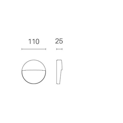 Paso marca 3W Led 4000K geo linea blanca redonda