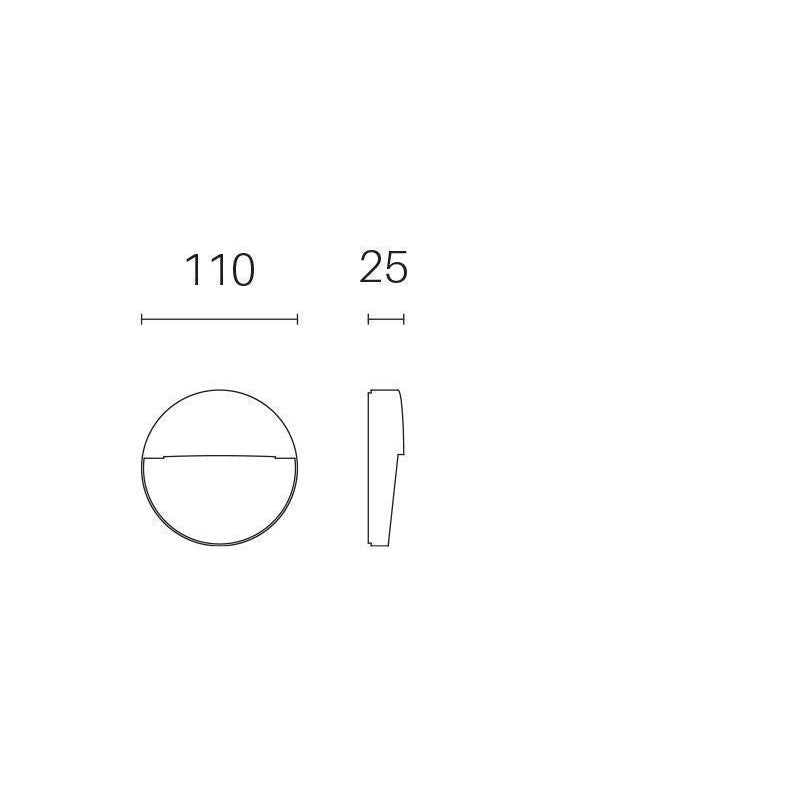 Paso marca 3W Led 4000K geo linea blanca redonda