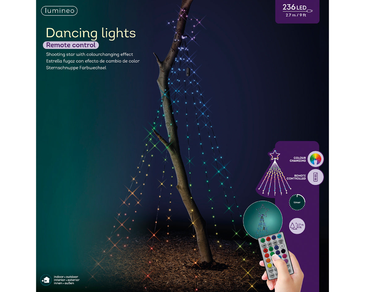 Luz de Estrella Cadente Cambio de Color para Exteriores H 270 Ø 28 cm