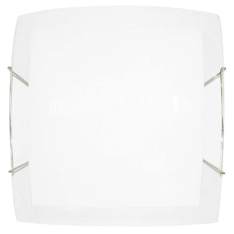 Lámpara de techo con ganchos en alambre de acero y cristal plano blanco - 1xE27