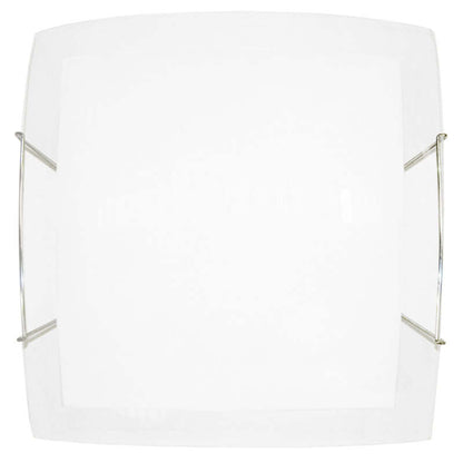 Lámpara de techo con ganchos en alambre de acero y cristal plano blanco - 1xE27