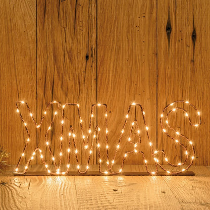 XMAS Copper MicroLED 38cm blanco cálido escritura led