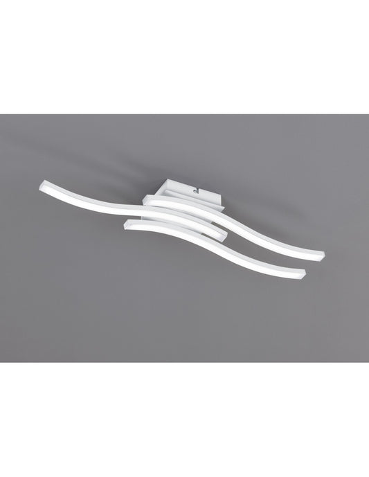 Modern Ceiling Lamp 3 Led Wavy Rods 4000k Route White Trio Lighting