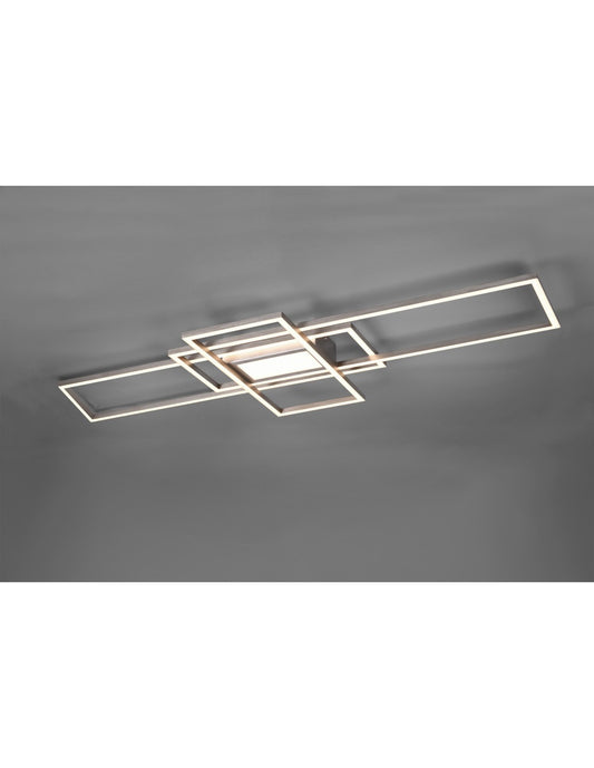 Irvine ceiling lamp 3 Led Rectangles 60w Nickel L105 cm Dimmable Trio Lighting