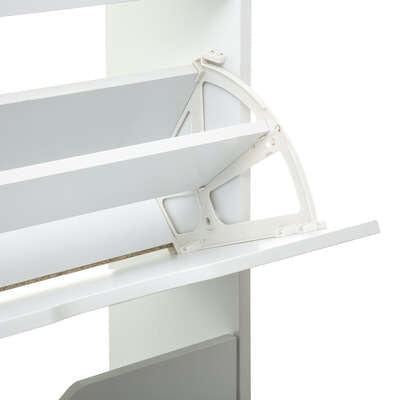 Weiße Schuhschrank mit 3 Schubladen - 60x23x118 cm