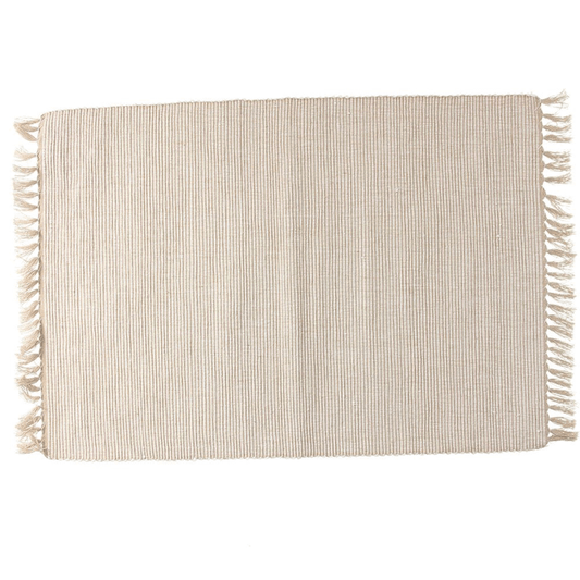 Rectangular placemat 35x50 cm in beige recycled cotton Basic Line