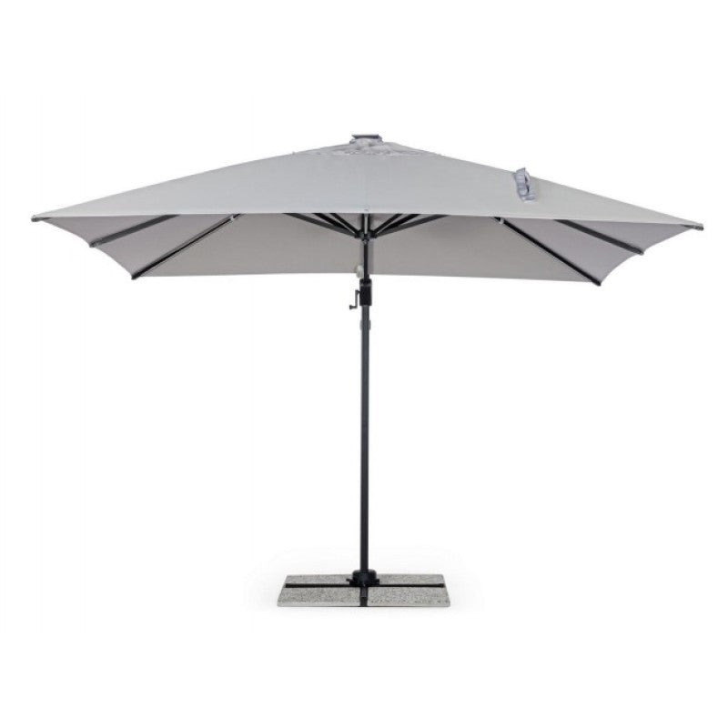 Paraguas brazo aluminio gris claro Ines LED 3x3 cm