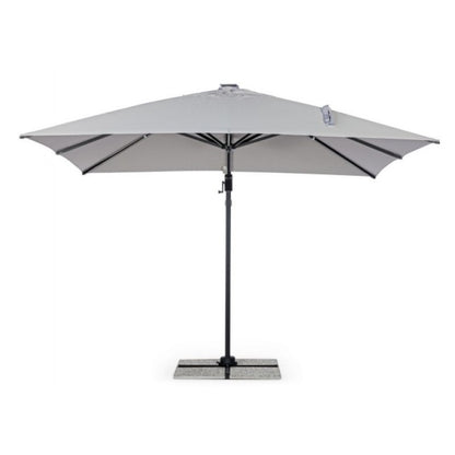 Paraguas brazo aluminio gris claro Ines LED 3x3 cm