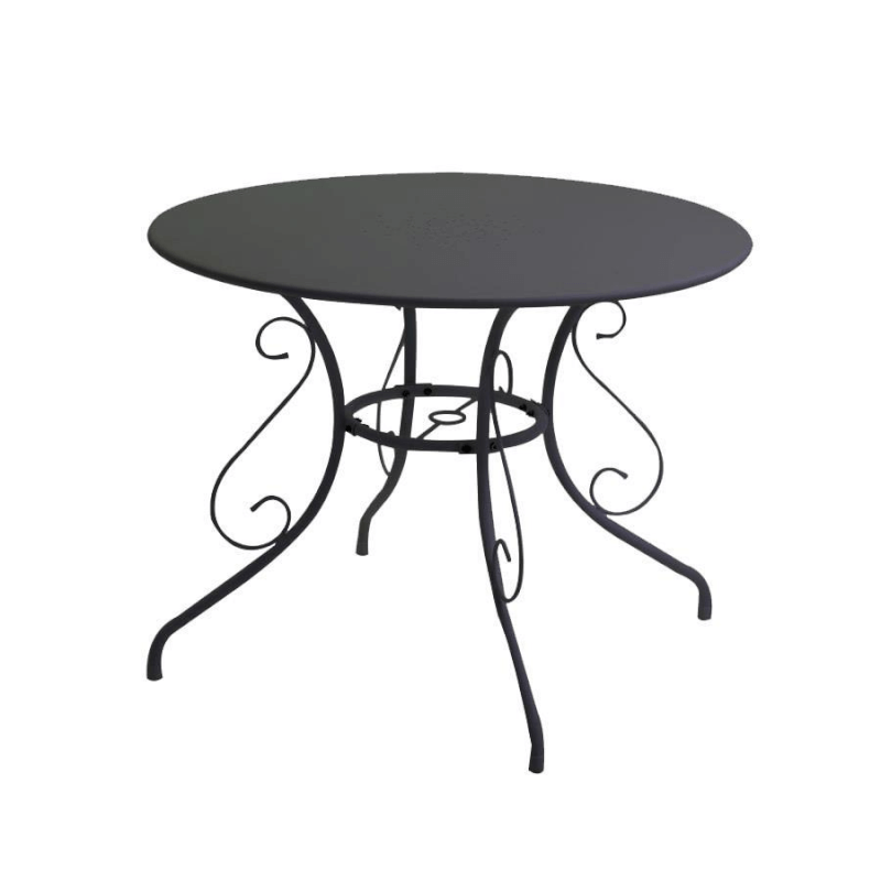 Luz redonda antracita new old mesa de metal cm ø95h72