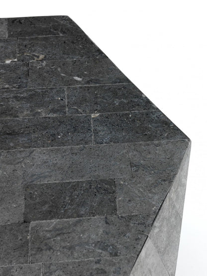 Modern Grey Stone Coffee Table - 60 x 60 x 50 cm