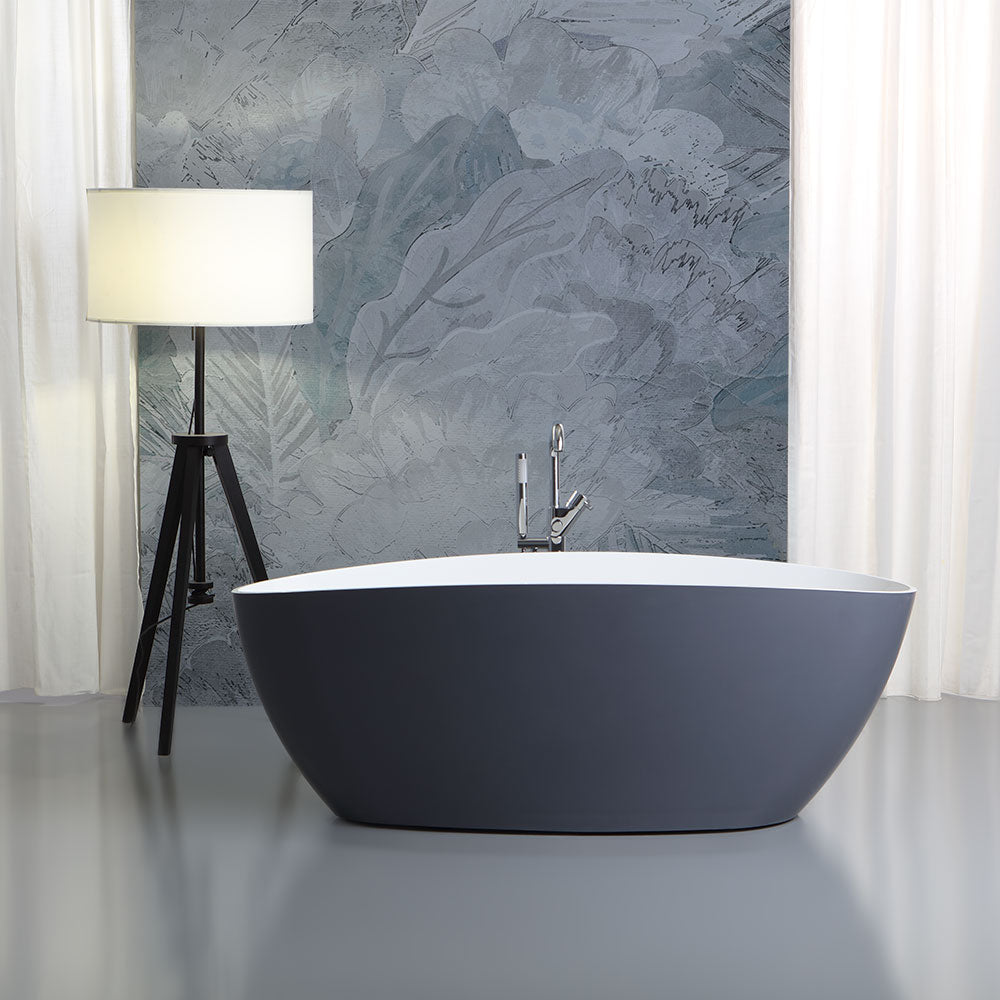 Vasca da bagno freestanding grigia moderna
