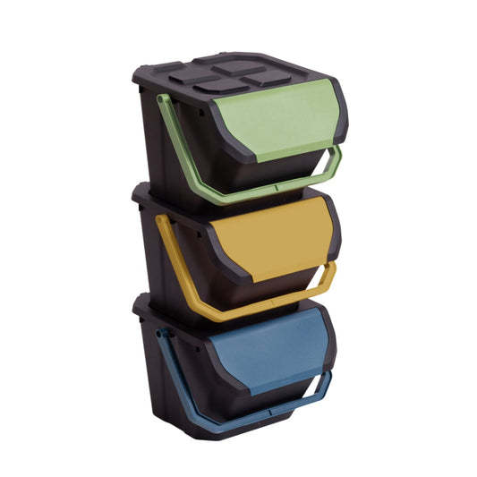 Set of 3 Frida 24 L waste bins for separate waste collection 33x25x40 cm