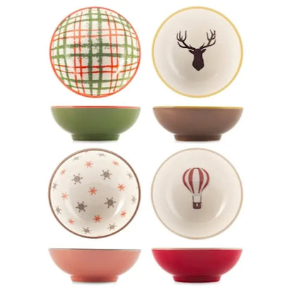 Coppetta poke in porcellana natalizia 7.5 cm- 1 pezzo assortito