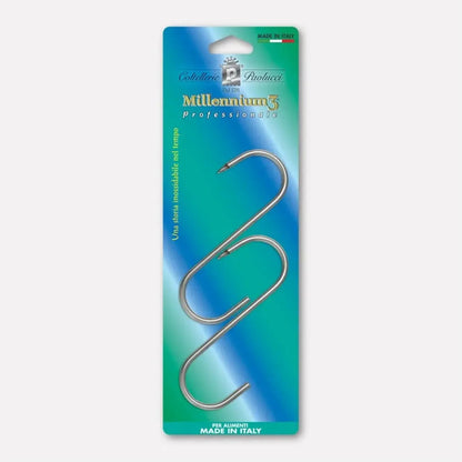 Set 6 pezzi gancio a S in acciaio inox 140x5 mm