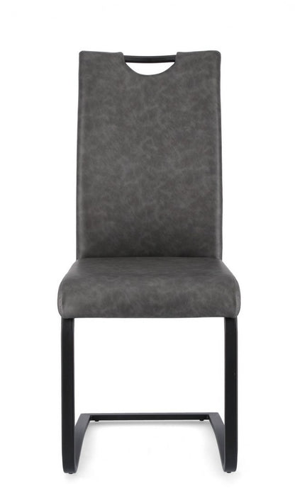 4x Sedia ecopelle antracite 42x56x102