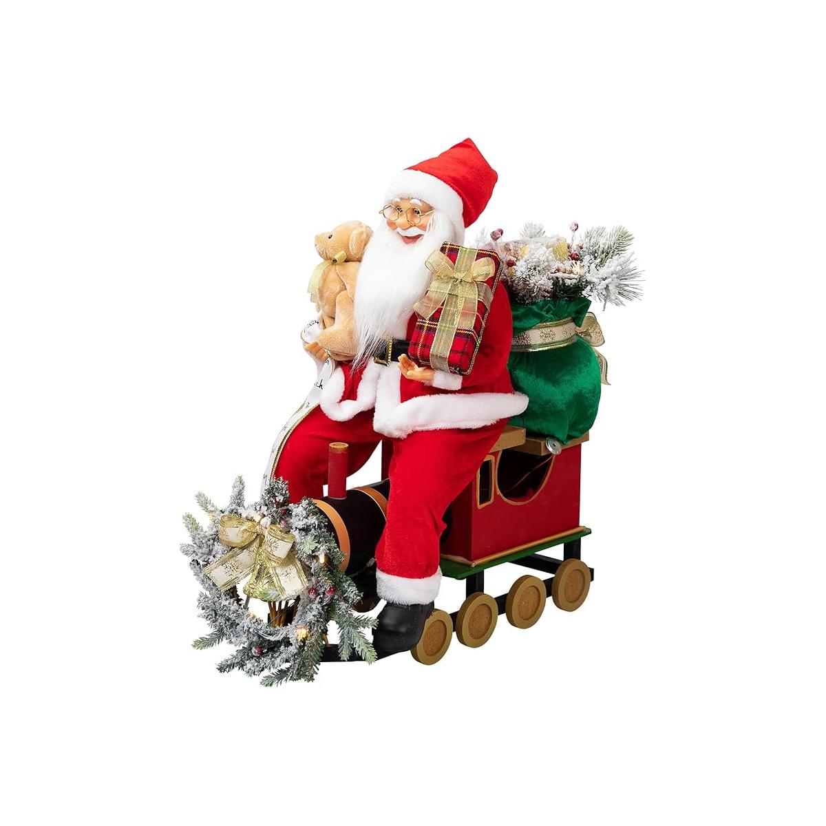 Babbo n. c-treno 90cm c-musica - luce - batteria