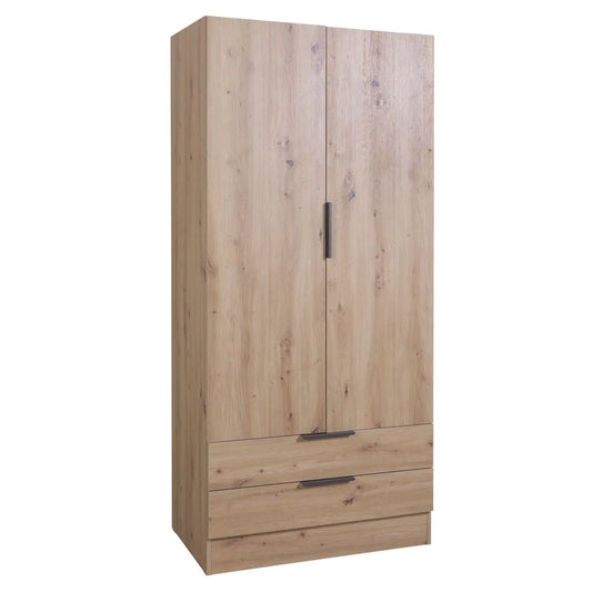 Armario composad roble 2 puertas y 2 cajones 82x46x184h cm