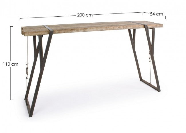 Tavolo bar stile industrial Blocks 200x54 cm