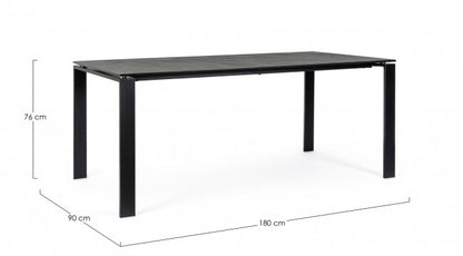 Tavolo antracite 180x90 cm in ceramica