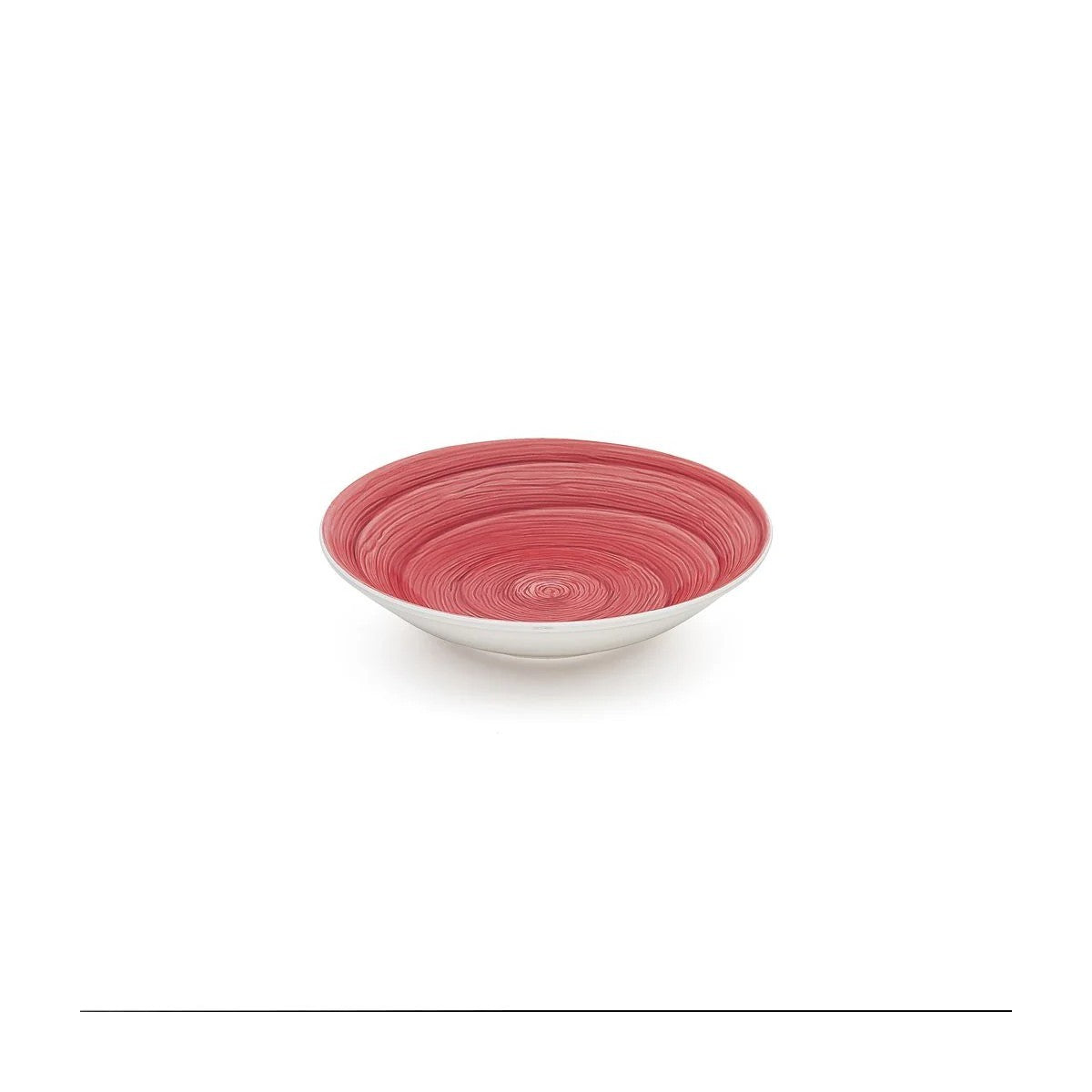 Lila Memento-Tischsuppenteller aus handbemalter Keramik, Ø 23,5 cm