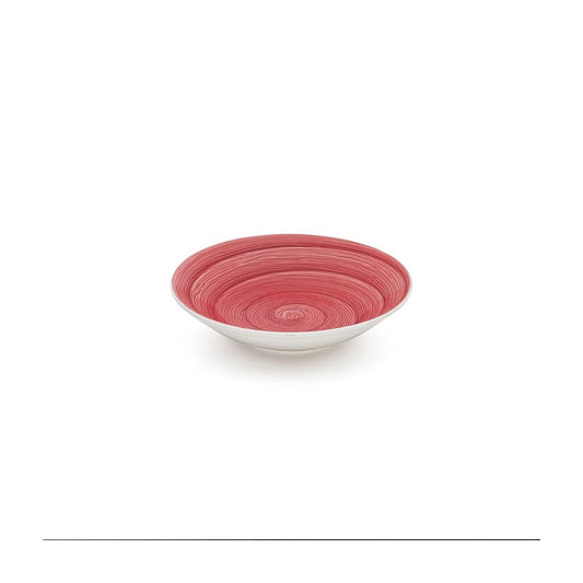 Lila Memento-Tischsuppenteller aus handbemalter Keramik, Ø 23,5 cm