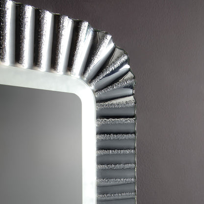 Specchio con Cornice in Vetro Argento 94x68 cm