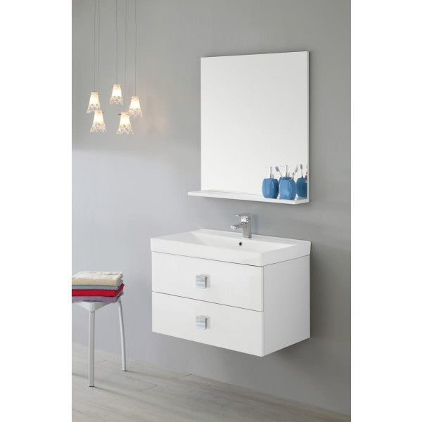 Composizione Bagno a sospensione due cassetti Bianco  75x47x h51 cm