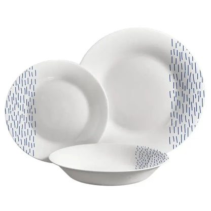 Set of 18 round decorated plates