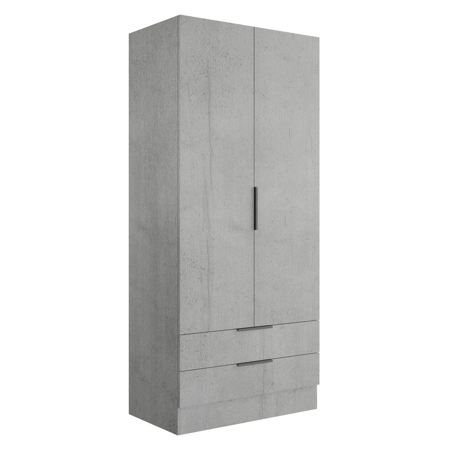 Composad cement wardrobe with 2 doors and 2 drawers 82x46x184h cm