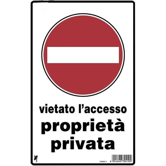 Kunststoffschild „Zutritt zu Privatgrundstücken verboten“ 30 x 20 cm