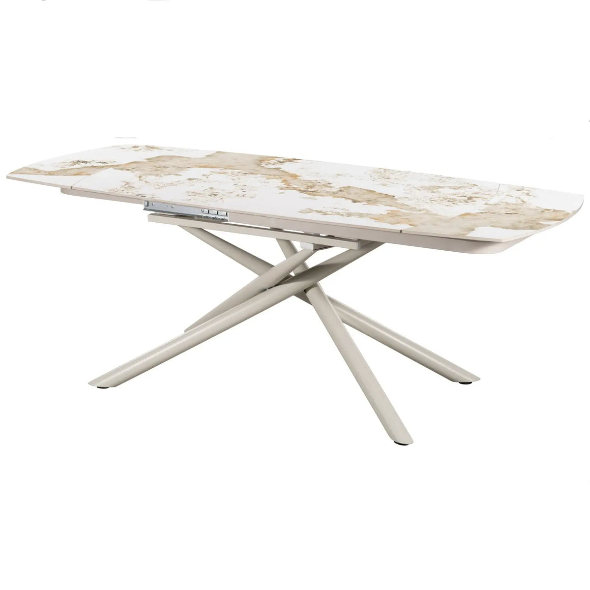 Tavolo Ryder 140-200x90x76 cm top ceramico beige/marrone lucido